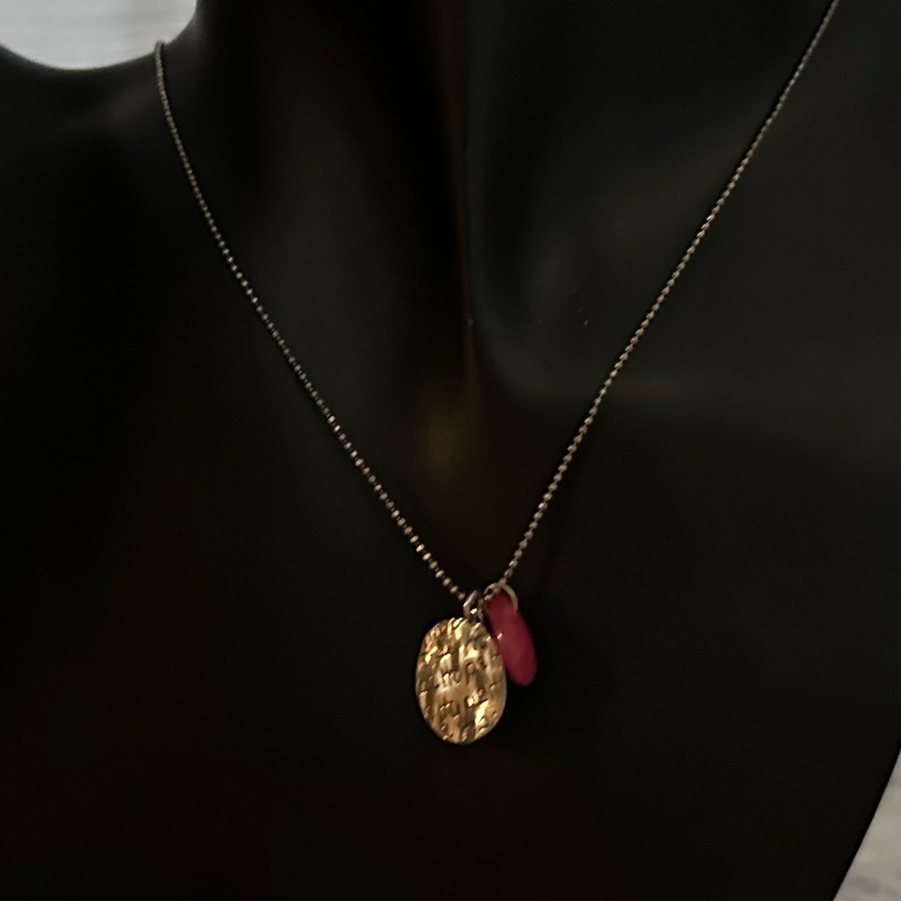 Silpada Sterling Silver Hope Breast Cancer Awareness Pendant on Fine Ball Chain